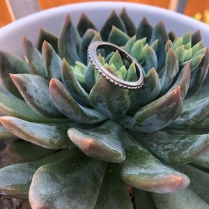 Vintage Antique Metal Studded Round size 7 Ring